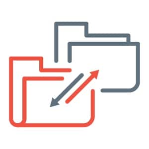 Icon of files being exchanged